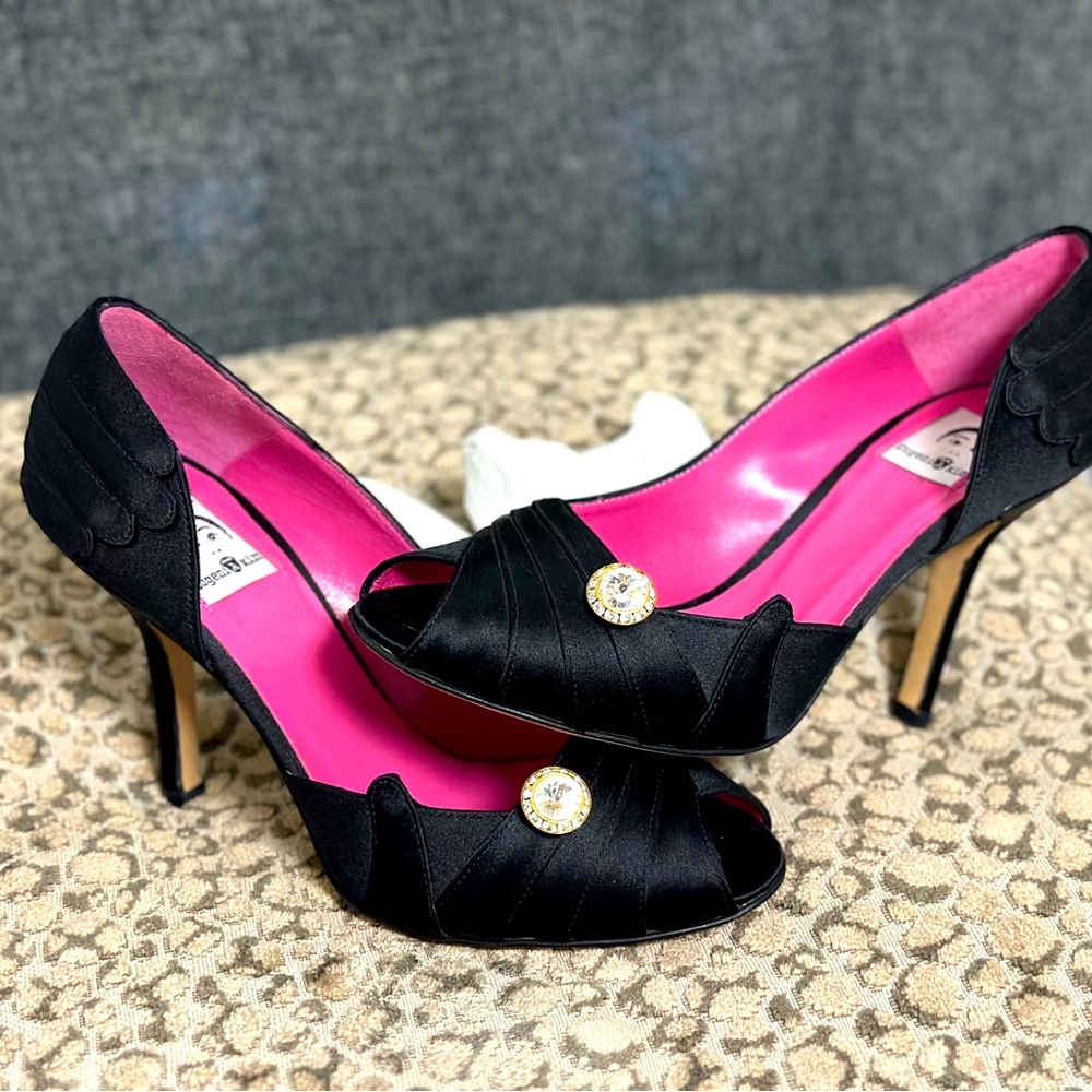 Eugenia Kim Crystal Vintage Cat Heels Peep Toe Size 37